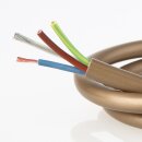 PVC-Lampenkabel Rundkabel gold 3-adrig 3x0,75 mm² H03VV-F mit integriertem Stahlseil als Zugentlastung - Meterware