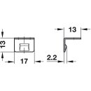 Häfele Schließwinkel für Möbelriegel 20,5 x 17 mm Stahl vermessingt