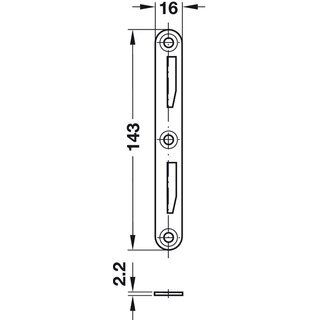Hfele Bettverbinder 143mm mit Haken Stahl (4 Schlieteile 4, Hakenteile)