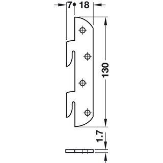 Hfele Bettverbinder 143mm mit Haken Stahl (4 Schlieteile 4, Hakenteile)