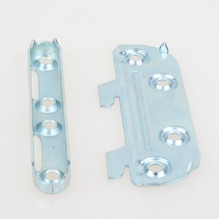 Hfele Bettverbinder 100mm mit gekrpftem Haken- und Schlieteil blau verzinkt
