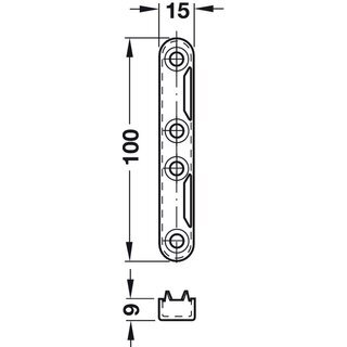 Hfele Bettverbinder 100mm mit gekrpftem Haken- und Schlieteil blau verzinkt