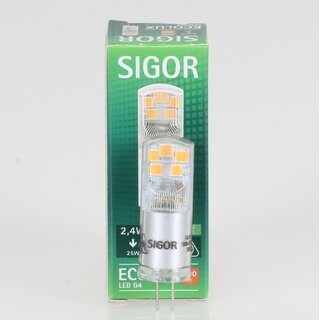 SIGOR LED-Stiftsockellampe, Parathom Pin G4/12V/2,4W=(25W) warmwei