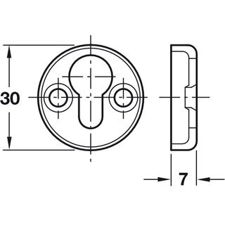 Hfele Mbel Kapsel-Bettverbinder ohne Aushngesicherung 30x7mm Stahl