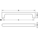 Häfele Möbelgriff Bügelgriff Holz Esche 144x35 mm schwarz gebeizt
