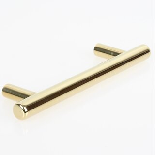 Hfele Mbelgriff Sockelgriff rund 136x35mm Edelstahl vermessingt poliert