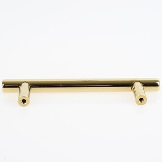 Hfele Mbelgriff Sockelgriff rund 136x35mm Edelstahl vermessingt poliert