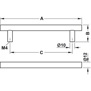 Hfele Mbelgriff Sockelgriff rund 136x35mm Edelstahl vermessingt poliert