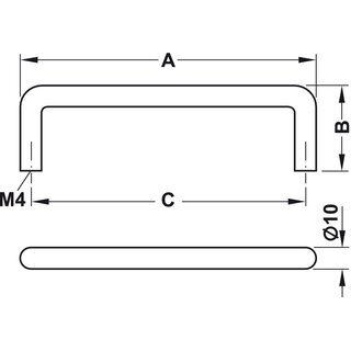 Hfele Mbelgriff Bgelgriff Edelstahl rund 106x35mm blank