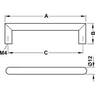 Hfele Mbelgriff Gehrungsgriff 108x35mm Edelstahl rund