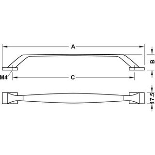Hfele Mbelgriff Bgelgriff 135x27mm Messing Edelstahlfarben