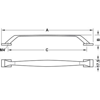 Hfele Mbelgriff Bgelgriff 135x27mm Messing vernickelt poliert