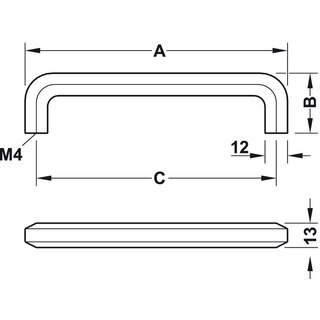 Hfele Mbelgriff Bgelgriff 140x32mm goldfarben gebrstet