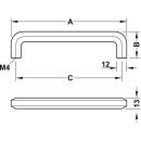 Häfele Möbelgriff Bügelgriff 140x32 mm schwarz matt