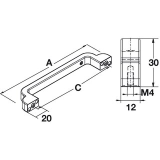 Hfele Mbelgriff Bgelgriff 148x30 mm verzinnt antik