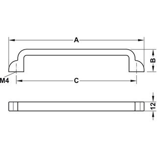 Hfele Mbelgriff Bgelgriff 148x30mm verzinnt antik
