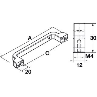 Hfele Mbelgriff Bgelgriff 148x30mm verzinnt antik