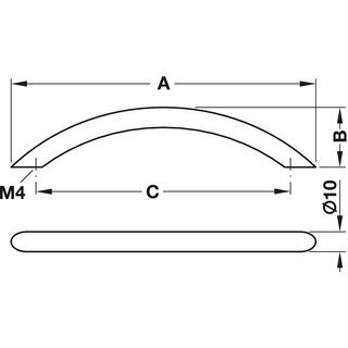 Hfele Mbelgriff Bogengriff 115x30mm Edelstahl matt