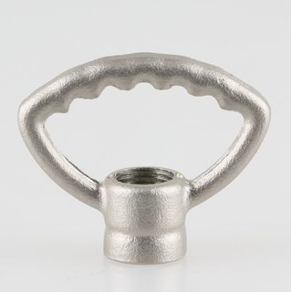 Zahn-Ringnippel Metall Nickel matt 42mm mit M10x1 Innengewinde
