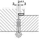 Häfele Aufschraubband Scharnier 76 x 76 mm Edelstahl schwarz matt Anschlag links/rechts