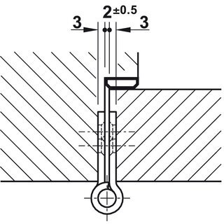 Hfele Aufschraubband Scharnier 76x76mm Edelstahl messingfarben Anschlag links rechts