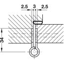 Häfele Aufschraubband Scharnier 100 mm verzinkt Anschlag rechts