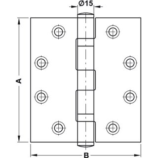 Hfele Aufschraubband Scharnier 102 mm Edelstahl matt Anschlag links/rechts