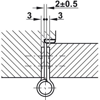 Hfele Aufschraubband Scharnier 102mm Edelstahl matt Anschlag links rechts