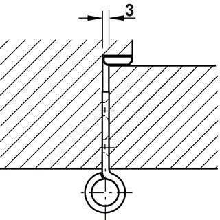Hfele Aufschraubband Scharnier 127 mm Edelstahl matt Anschlag links/rechts