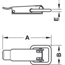 Kisten Hebel Spannverschluss ohne Öse Stahl verzinkt 56,5x23mm