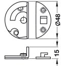 Häfele Drehriegel für Zargentische 48x15 mm Stahl verzinkt