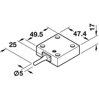 Hfele Trkontaktschalter mit langem Tastschalter 230V/2A elfenbein