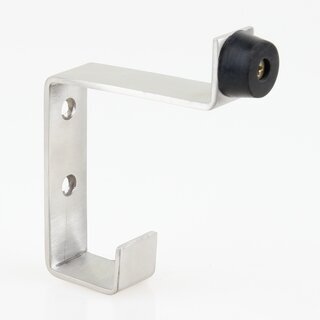 Hfele Wandtrpuffer mit Garderobenhaken Edelstahl matt
