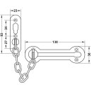 Häfele Türkette für Drehtüren 130x36 mm Zinkdruckguss verchromt poliert