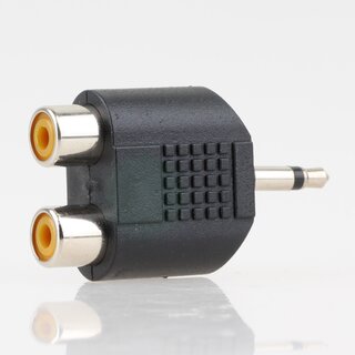 Audio Adapter 3.5mm Mono Klinkenstecker auf 2x Cinch Kupplung