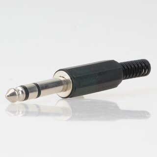 Klinkenstecker 6,3 mm Stereo Kunststoff mit Knickschutz