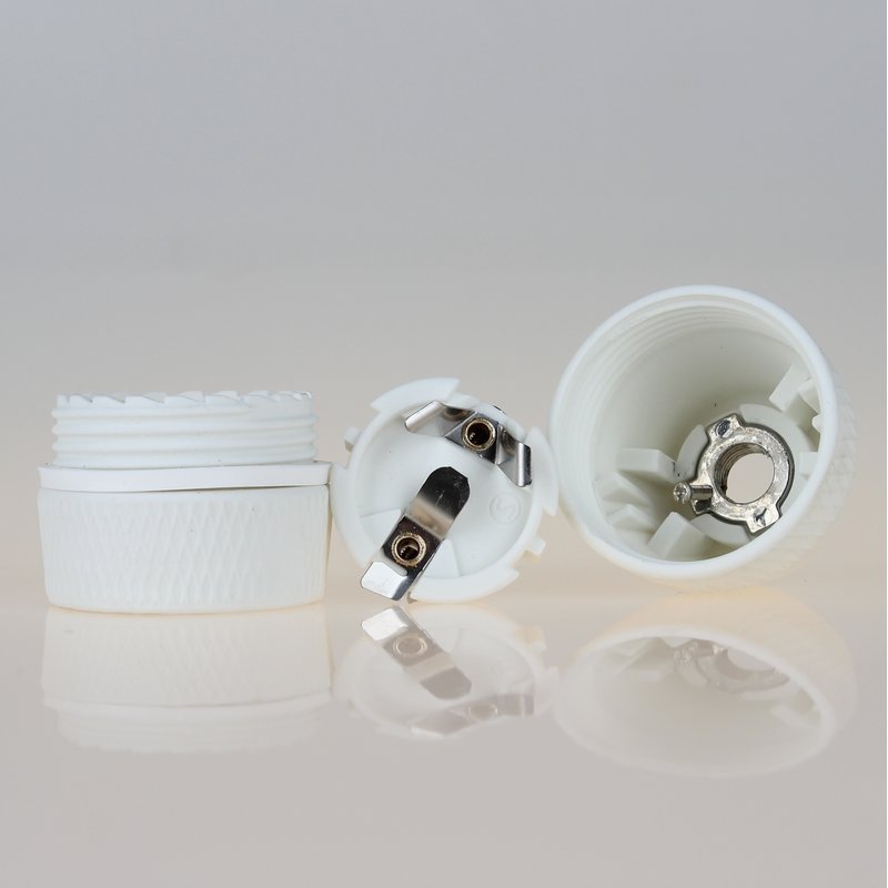 AMARCORDS Porzellan Lampensockel E27 - Vintage Weiß Mit Sicherheitsverschluss