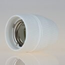 E27 Porzellan-Lampenfassung matt mit M10x1 Innengewinde – dreiteilig