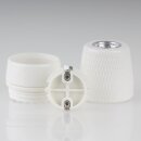 E27 Porzellan-Lampenfassung, glasiert mit M13x1 Innengewinde – dreiteilig, mit Erdungsanschluss