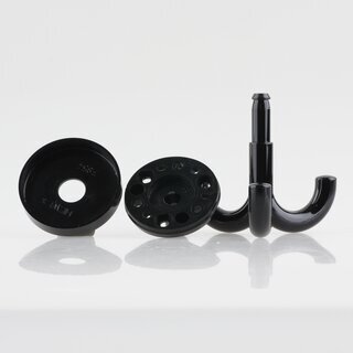 Hfele/Hewi Garderobenhaken Deckenhaken 3 Haken 50x70mm Kunststoff schwarz