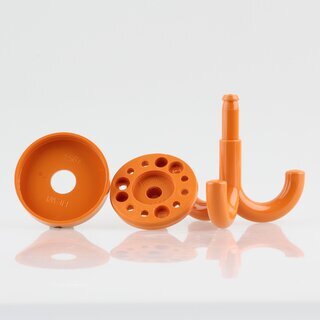 Hfele/Hewi Garderobenhaken Deckenhaken 3 Haken 50x70mm Kunststoff orange
