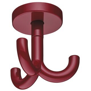 Hfele Garderobenhaken Deckenhaken aus Kunststoff mit 3 Haken 50x70mm rubinrot/rot