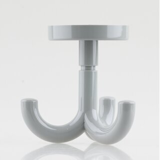 Hfele Garderobenhaken Deckenhaken aus Kunststoff mit 3 Haken 50x70mm felsgrau/grau