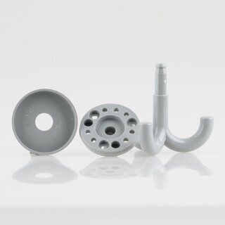 Hfele Garderobenhaken Deckenhaken aus Kunststoff mit 3 Haken 50x70mm felsgrau/grau