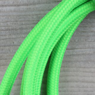 Textilkabel Anschlussleitung 2-5m neon-grn Schalter u. Schutzkontakt Winkelstecker