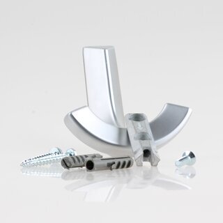 Hfele Mbel Garderobenhaken aus Metall 73x65mm mit 2 Haken verchromt matt