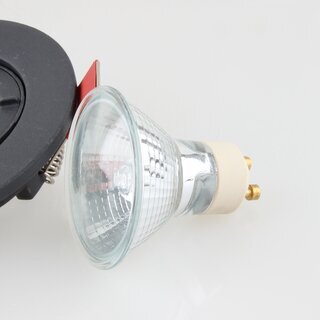 Lumiance GU10 50W Einbaustrahler 95x30mm schwarz matt inkl. Halogenlampe