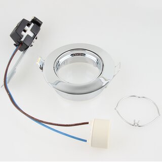 GU10/230V/50W Einbauleuchte Einbaustrahler Chrom inkl. GU10-Fassung