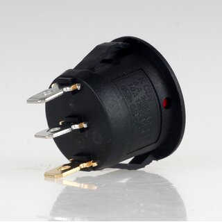 Wippschalter rot beleuchtet 1-polig EIN/AUS  rund Einbauma 19mm 250V/6A