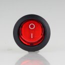 Wippschalter rot beleuchtet 1-polig EIN/AUS  rund Einbaumaß 19mm 250V/6A